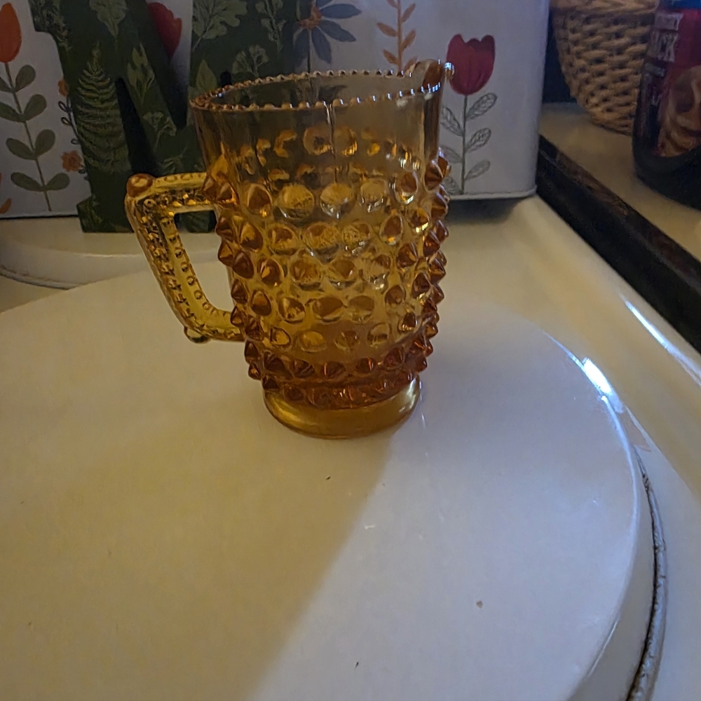 Fenton Amber Hobnail Glass Mug